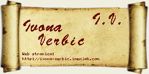 Ivona Verbić vizit kartica